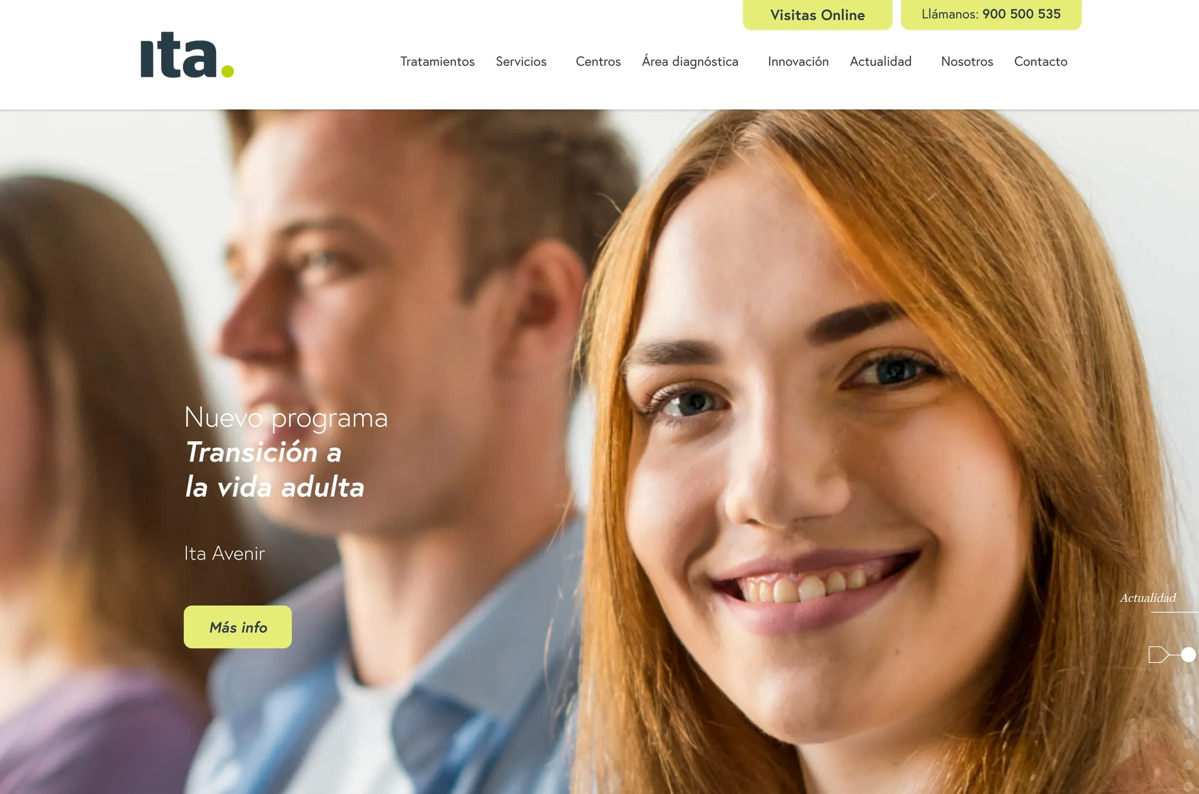 Ita homepage before the redesign