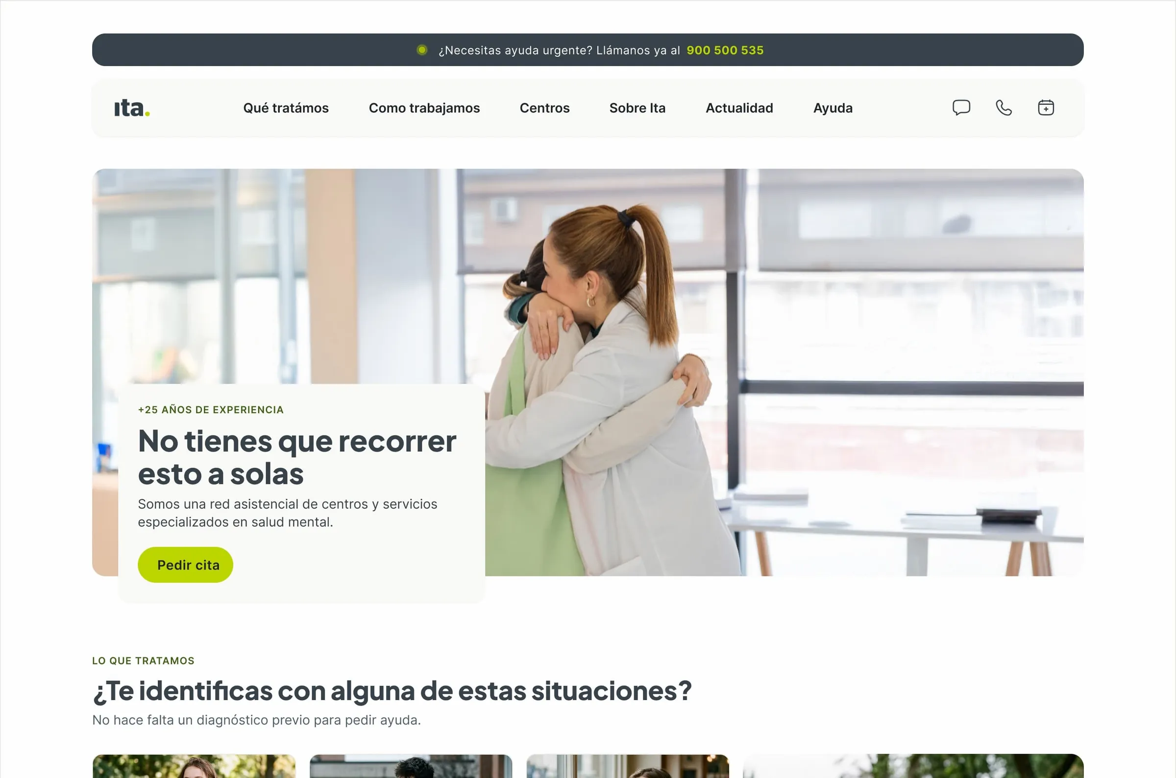 Ita homepage after the redesign