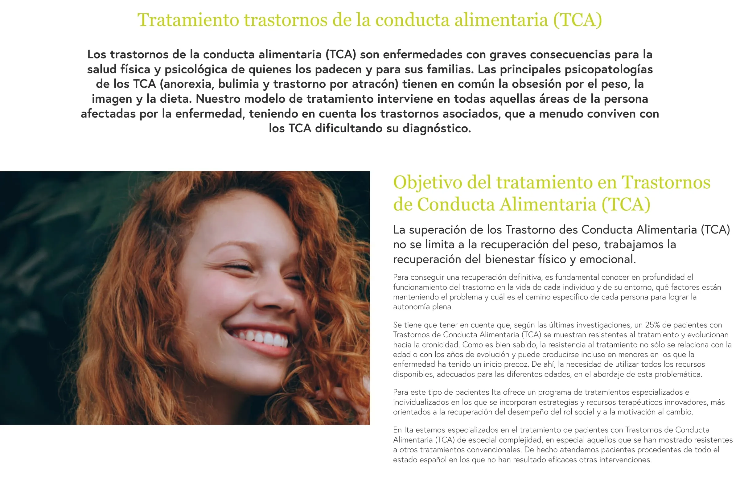 Ita TCA page before the redesign
